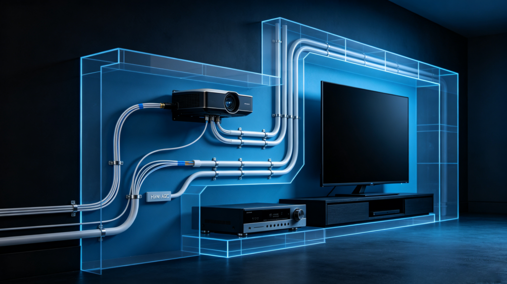 Home Theater Long Wall Wiring